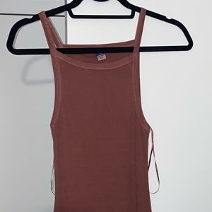 Old Navy mauve colored ribbed midi dress